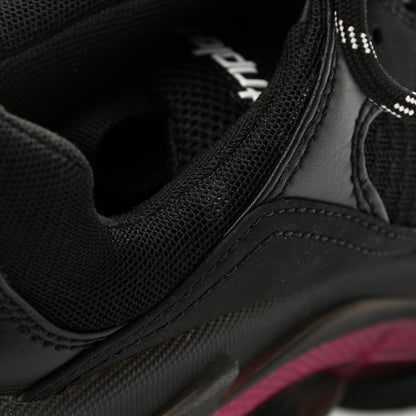 Balenciaga Fabric Mesh Clear Sole Womens Triple S Sneakers 38 Black Pink Neon 11 of 11