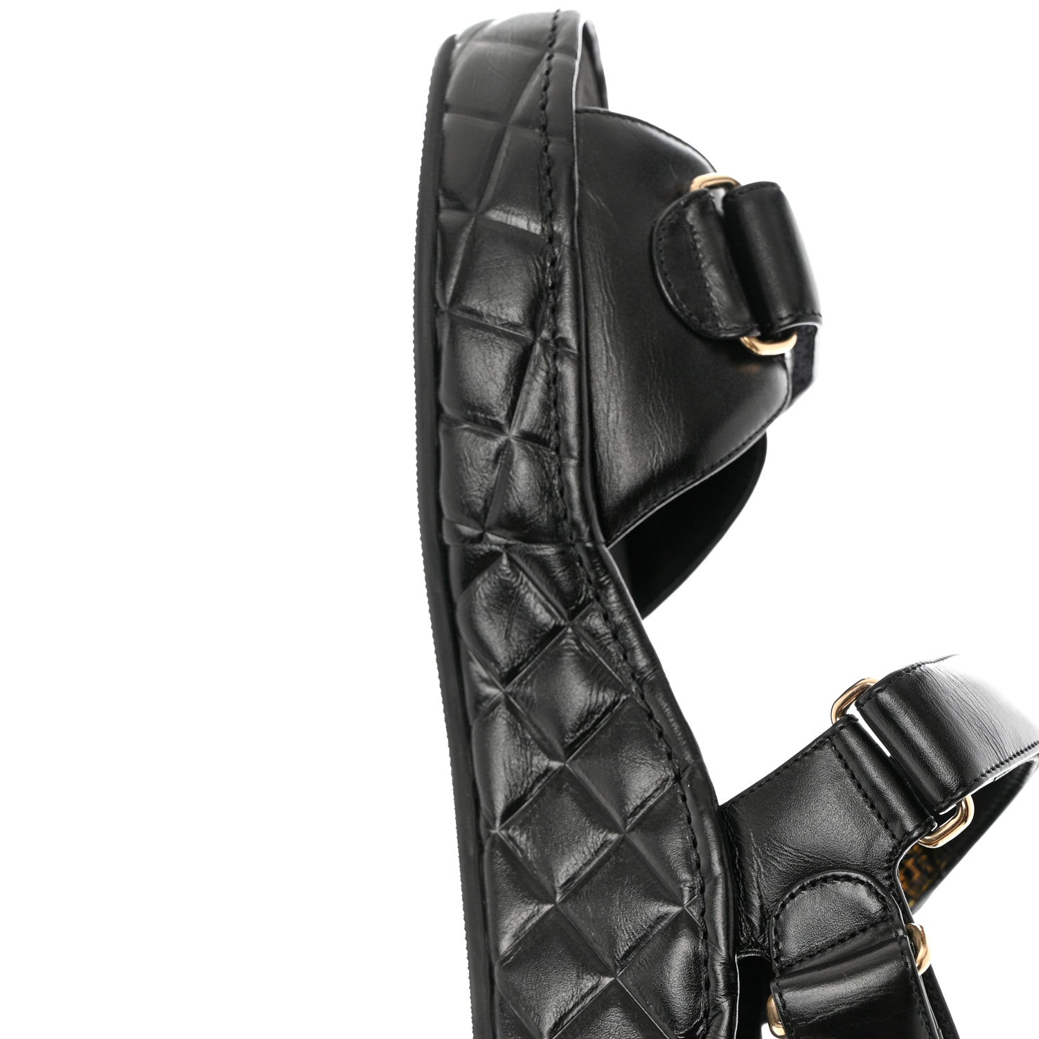 Chanel Shiny Calfskin Logo Platform Sandals 39 Black 11 of 14