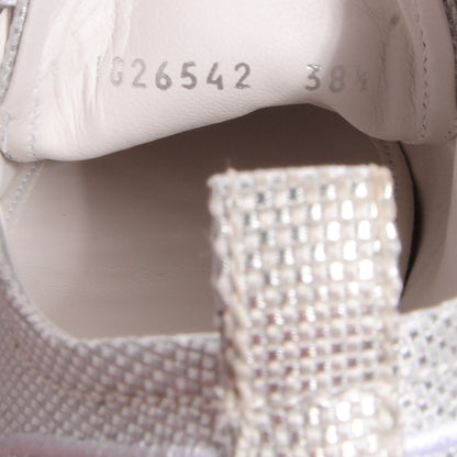 Chanel Canvas CC Tennis Shoes 38.5 Metallic Silver 7 of 7