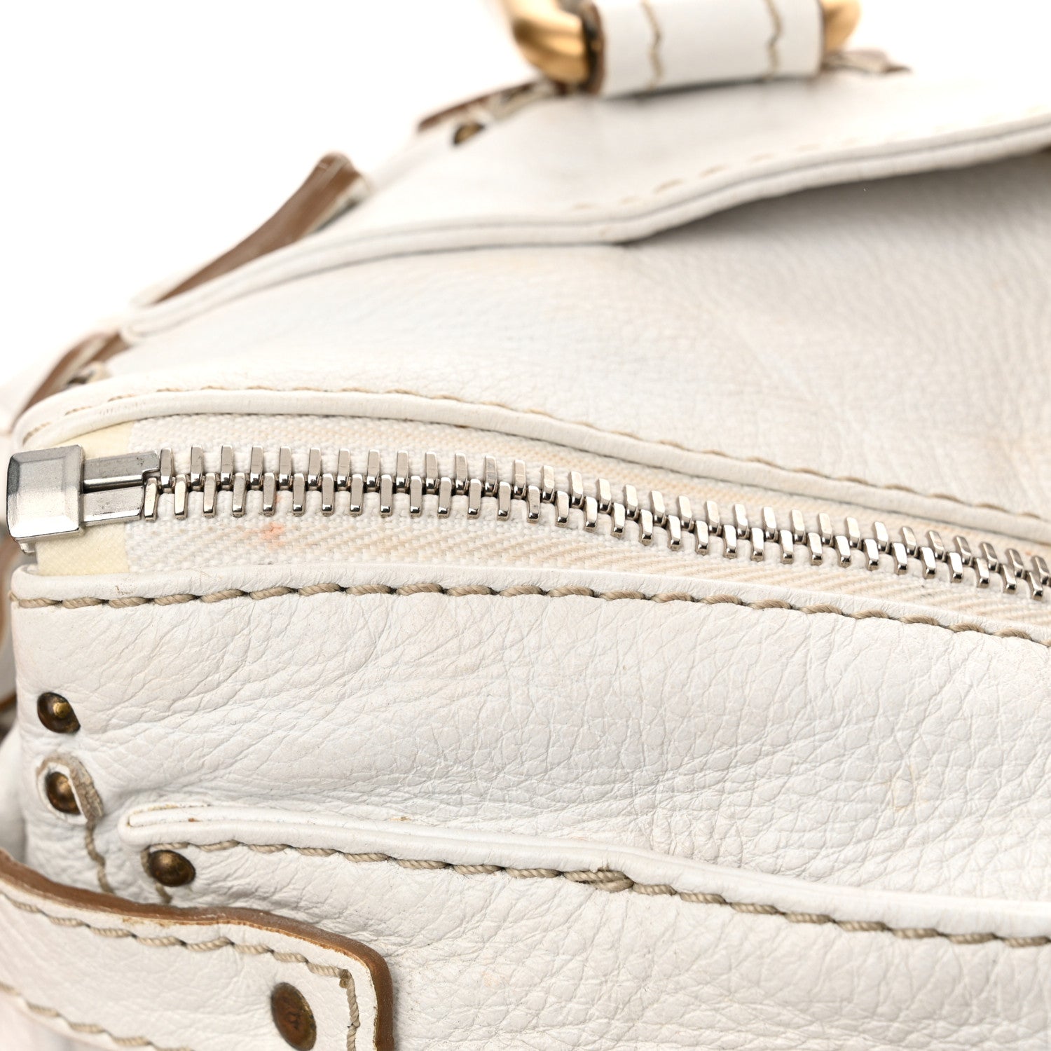 Chloe Calfskin Medium Paddington Satchel White 10 of 13