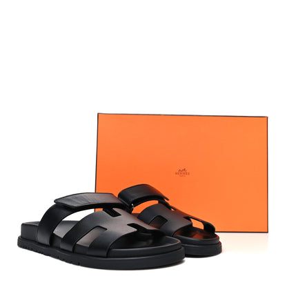 Hermes Calfskin Womens Chypre Sandals 36.5 Black 9 of 9