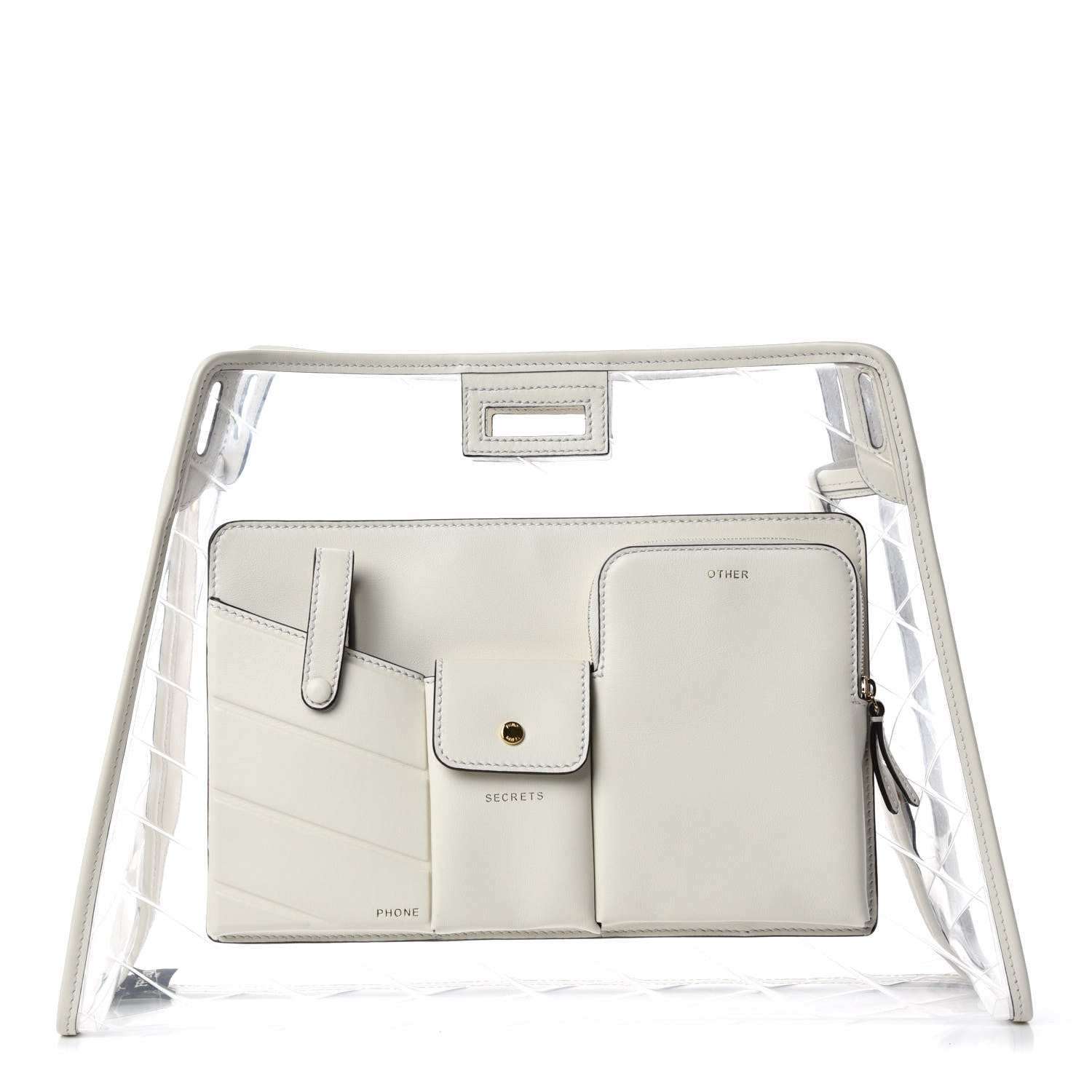 Fendi TPU Vitello Grace Pequin Pocket Medium Peekaboo Defender White 1 of 8