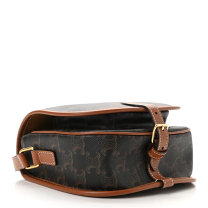 Celine Triomphe Canvas Medium Folco Bag Tan 4 of 12