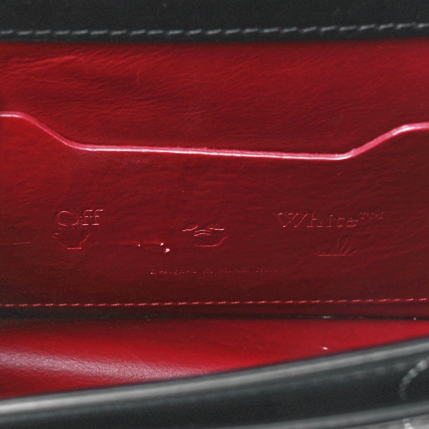 Off-White Calfskin Jitney 2.8 Cut Here Shoulder Bag Black 6 of 11