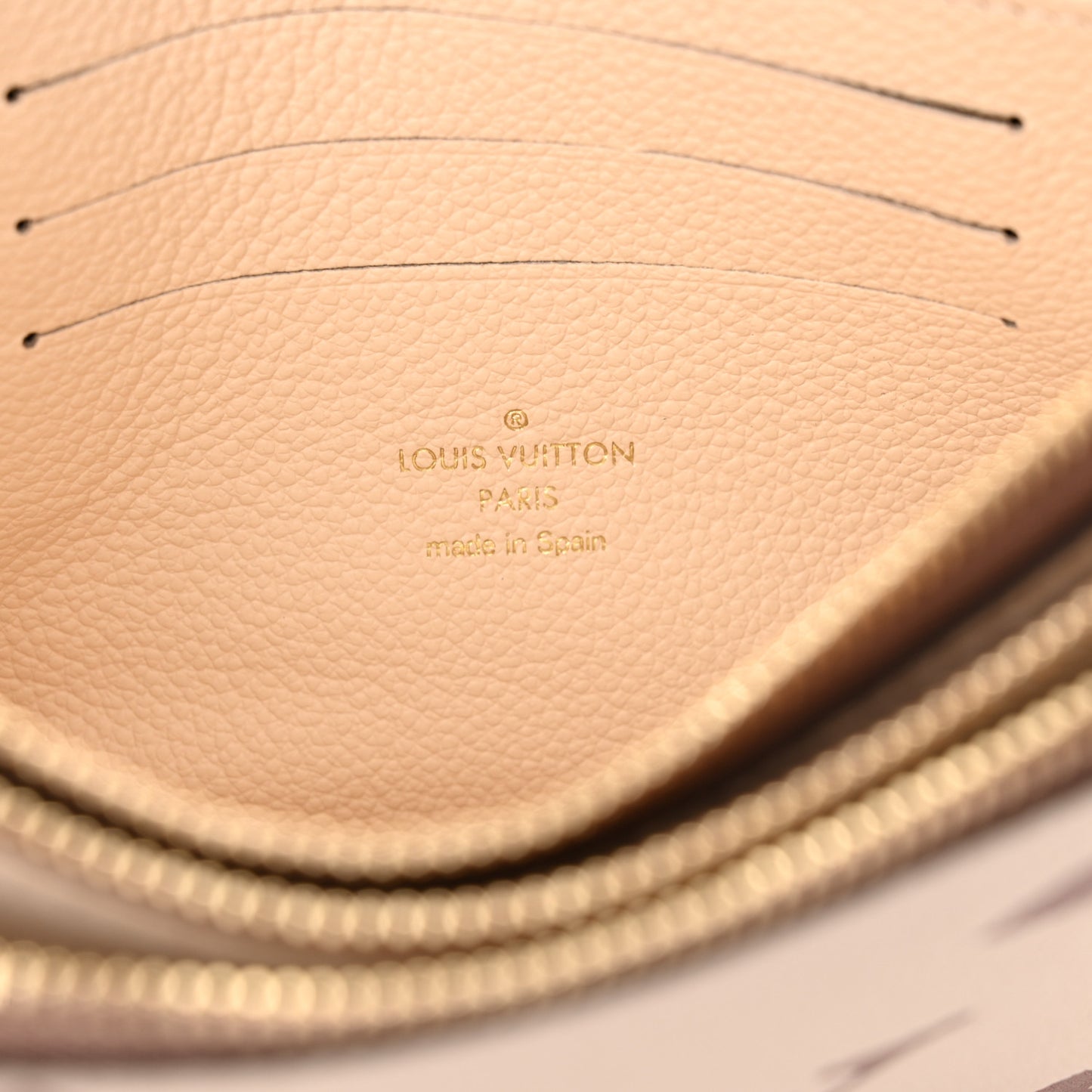 Empreinte Monogram Giant Double Zip Pochette Creme Bois de Rose