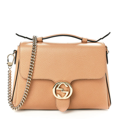Gucci Dollar Calfskin Interlocking G Top Handle Shoulder Bag Camelia 1 of 10