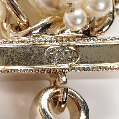 Chanel Pearl Crystal CC Lanyard Necklace Gold 5 of 5