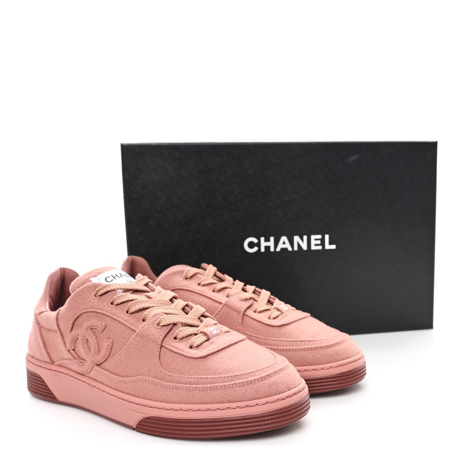 Chanel Wool Mixed Fibers Womens CC Sneakers 39 Pink 10 of 10