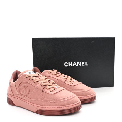 Chanel Wool Mixed Fibers Womens CC Sneakers 39 Pink 10 of 10