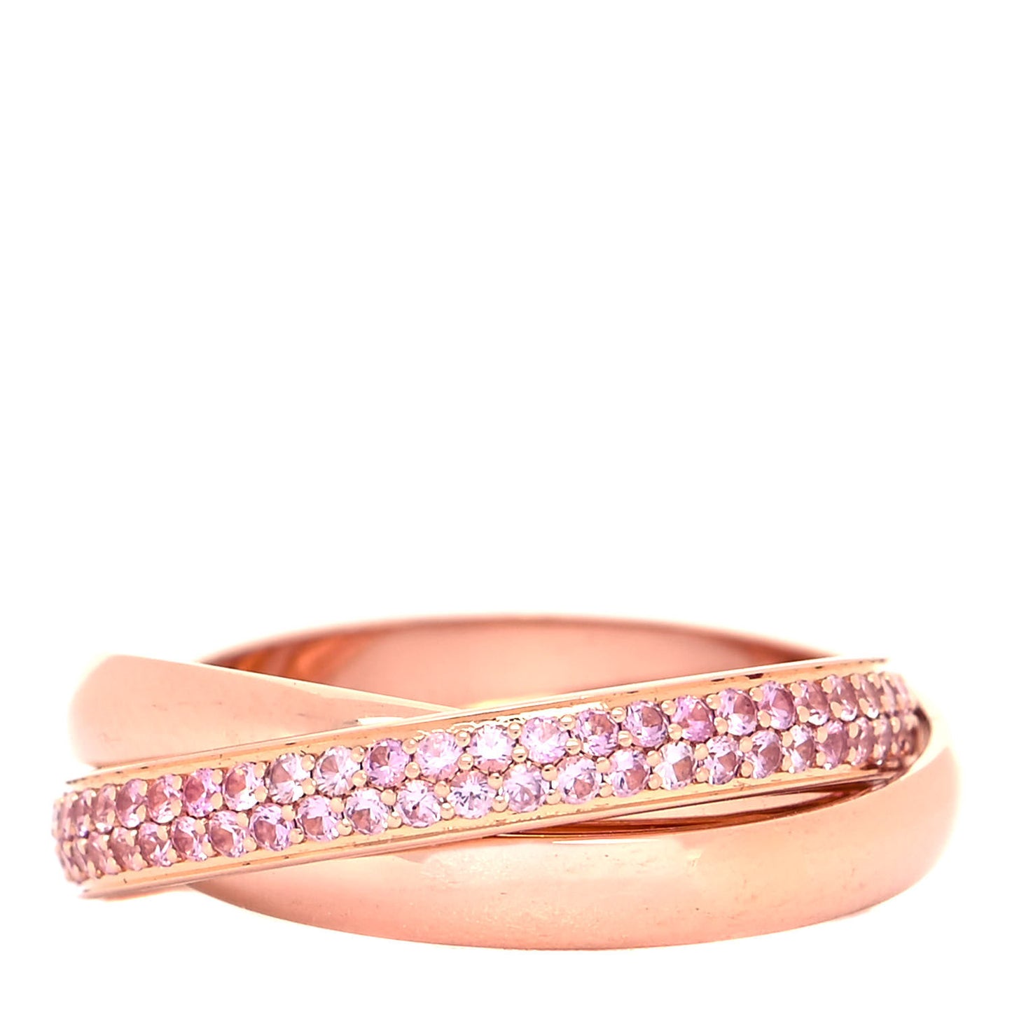 18K Pink Gold Pink Sapphire Trinity Ring 51 5.75