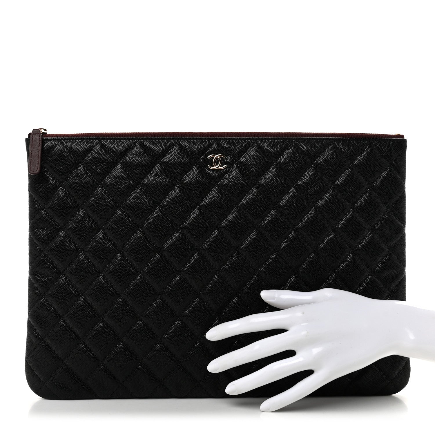 Chanel Caviar Quilted Large Cosmetic Case Black 2 of 7