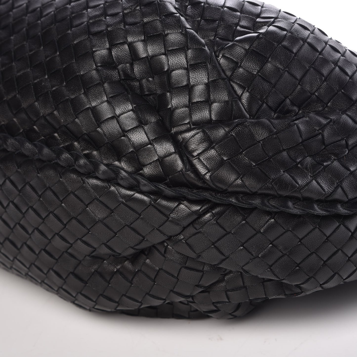 Nappa Intrecciato Large Belly Veneta Hobo Black