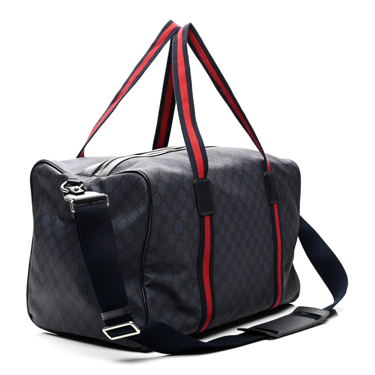 Gucci GG Monogram Medium Web Duffle Bag Dark Blue 2 of 9