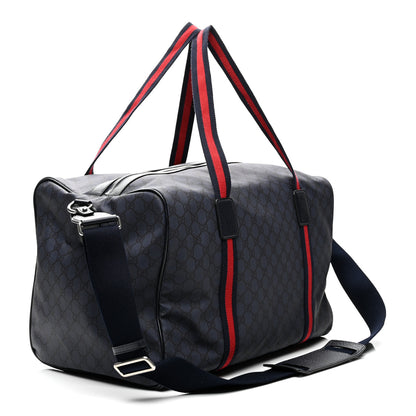 Gucci GG Monogram Medium Web Duffle Bag Dark Blue 2 of 9