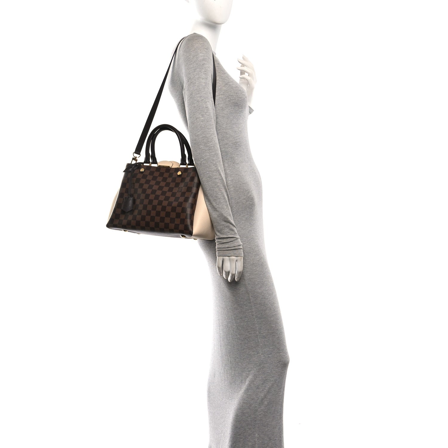 Louis Vuitton Damier Ebene Cuir Taurillon Brittany Creme 2 of 10