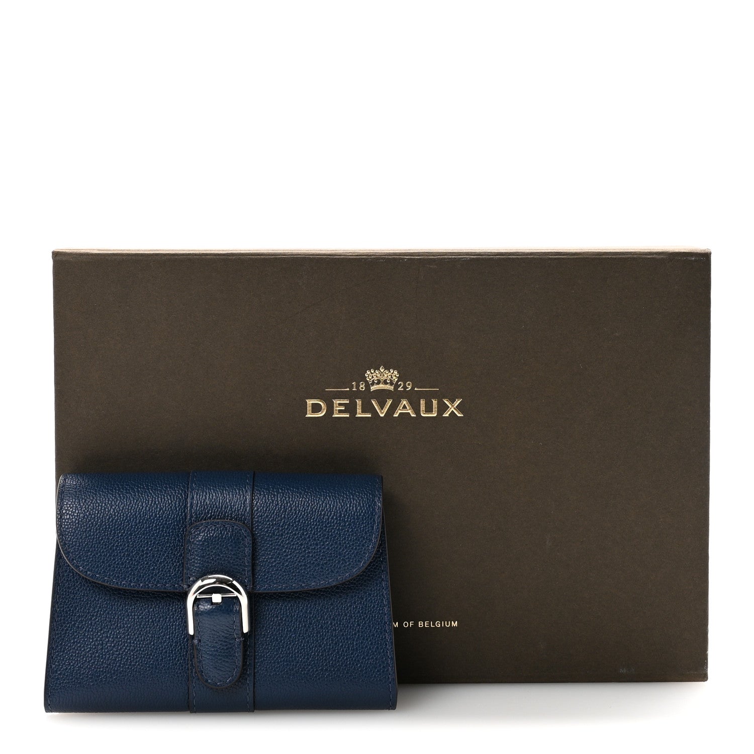 Delvaux Grained Calfskin Magic Brillant Card Holder Blue 7 of 7