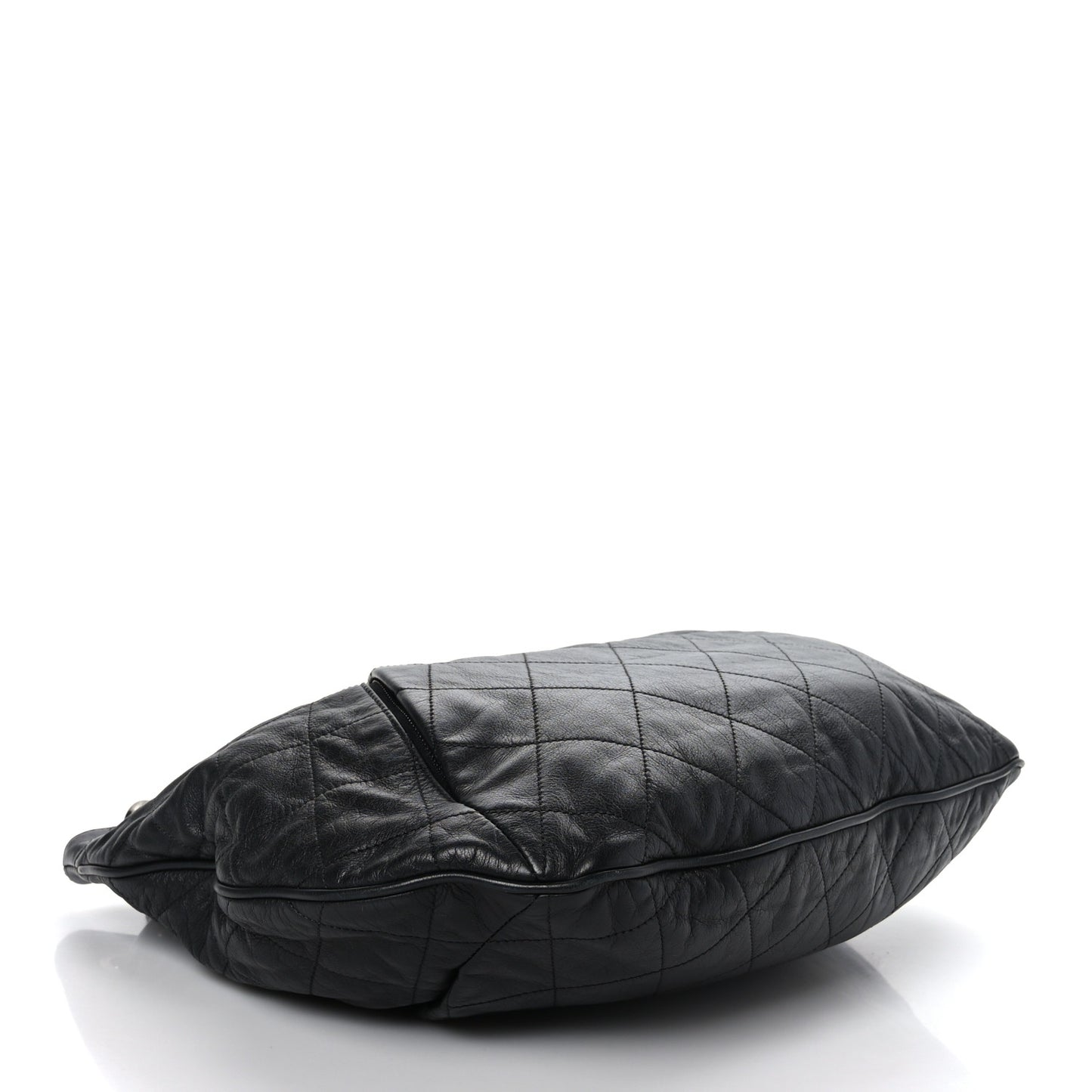 Calfskin Coco Pleats Hobo Black