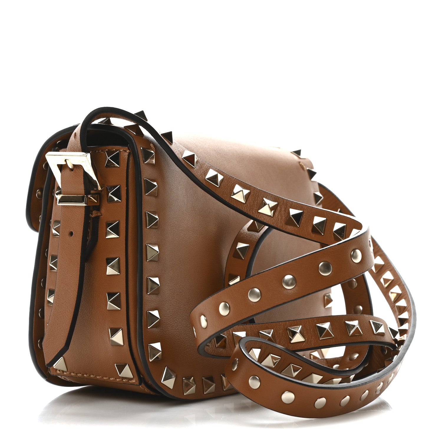 Valentino Garavani Vitello Mini Rockstud Flip Lock Crossbody Bag Light Cuir 3 of 10