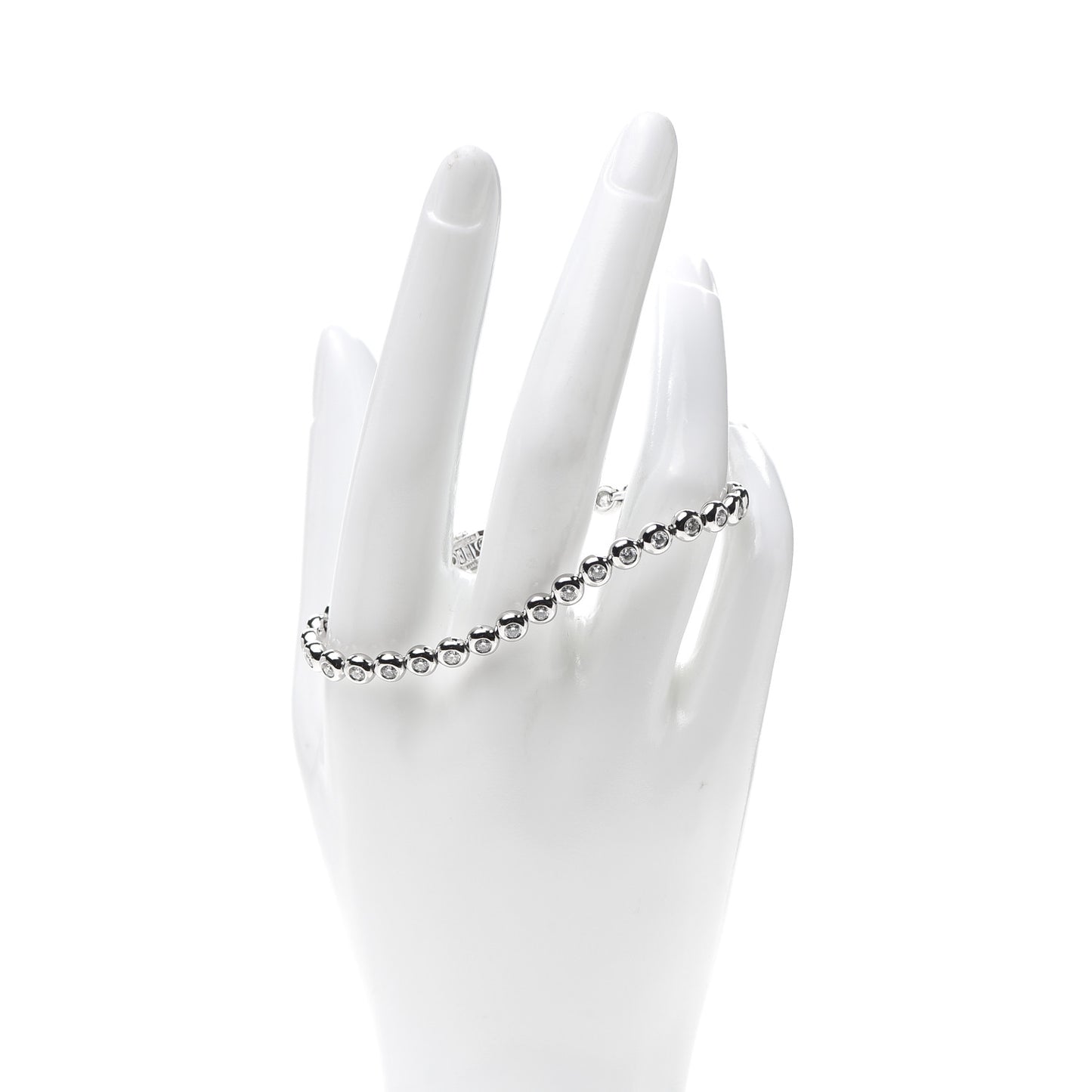 Platinum Diamond Doughnut Tennis Bracelet