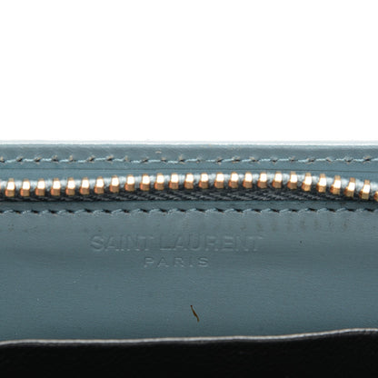 Saint Laurent Calfskin Small Coin Purse Blue Glacier 7 of 8