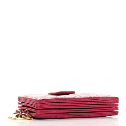 Christian Dior Lambskin Cannage Lady Dior 5-Gusset Card Holder Fuchsia 4 of 12