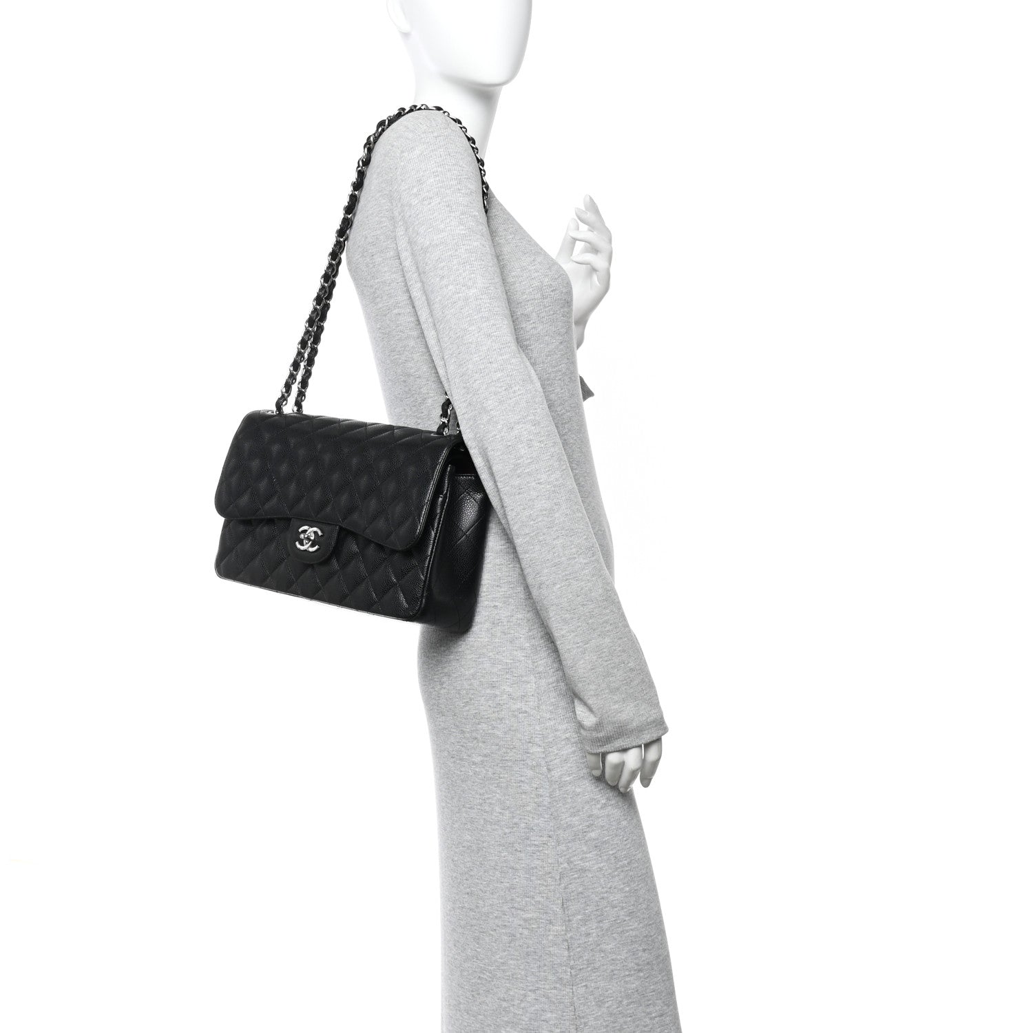 Chanel Caviar Quilted Jumbo Double Flap Black 3 of 11