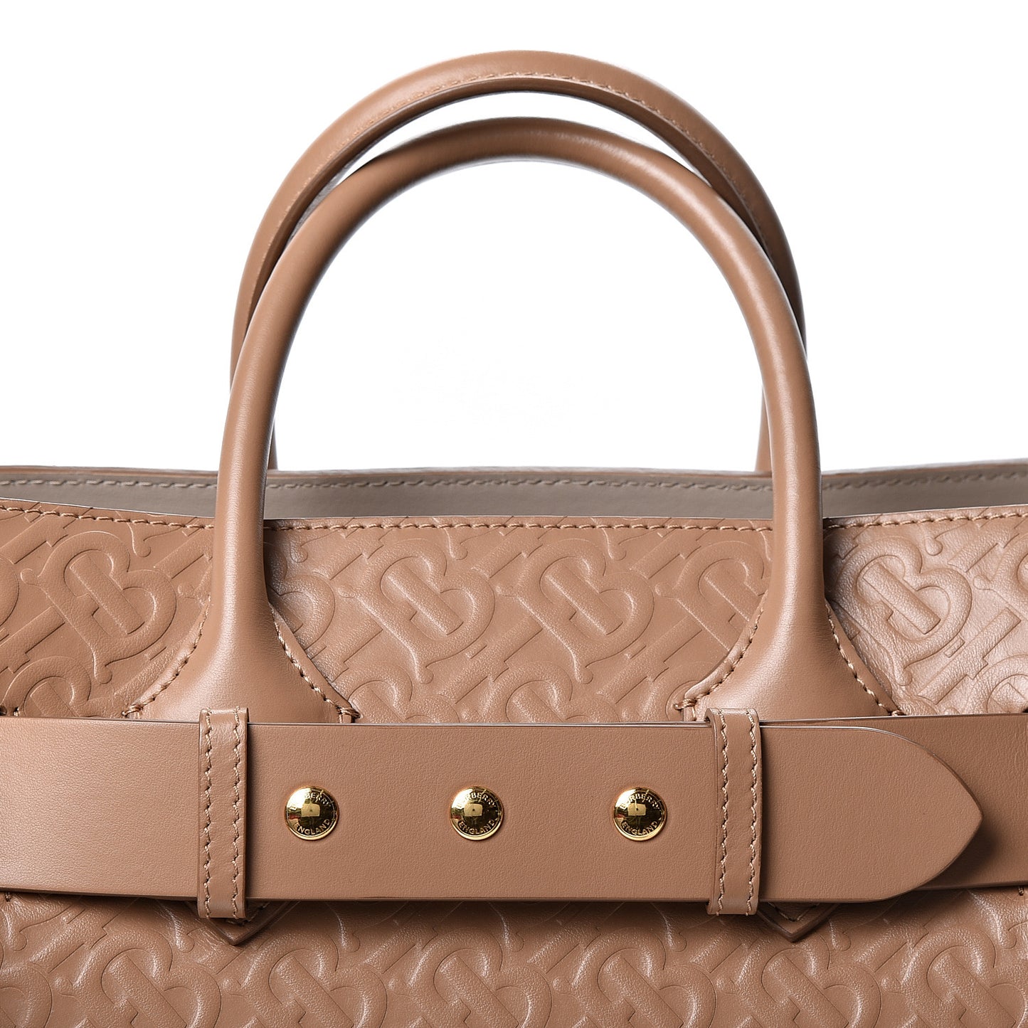 Calfskin Embossed Monogram Small Belt Bag Light Camel