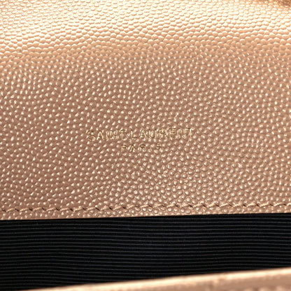 Saint Laurent Grain De Poudre Textured Mixed Matelasse Triquilt Small Monogram Satchel Cork 6 of 11