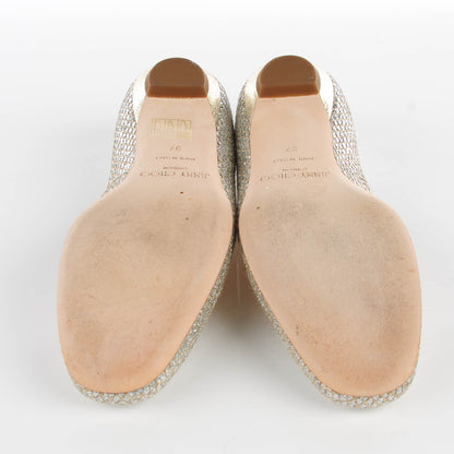 Jimmy Choo Finlay Ballet Flats 37 Silver 5 of 7