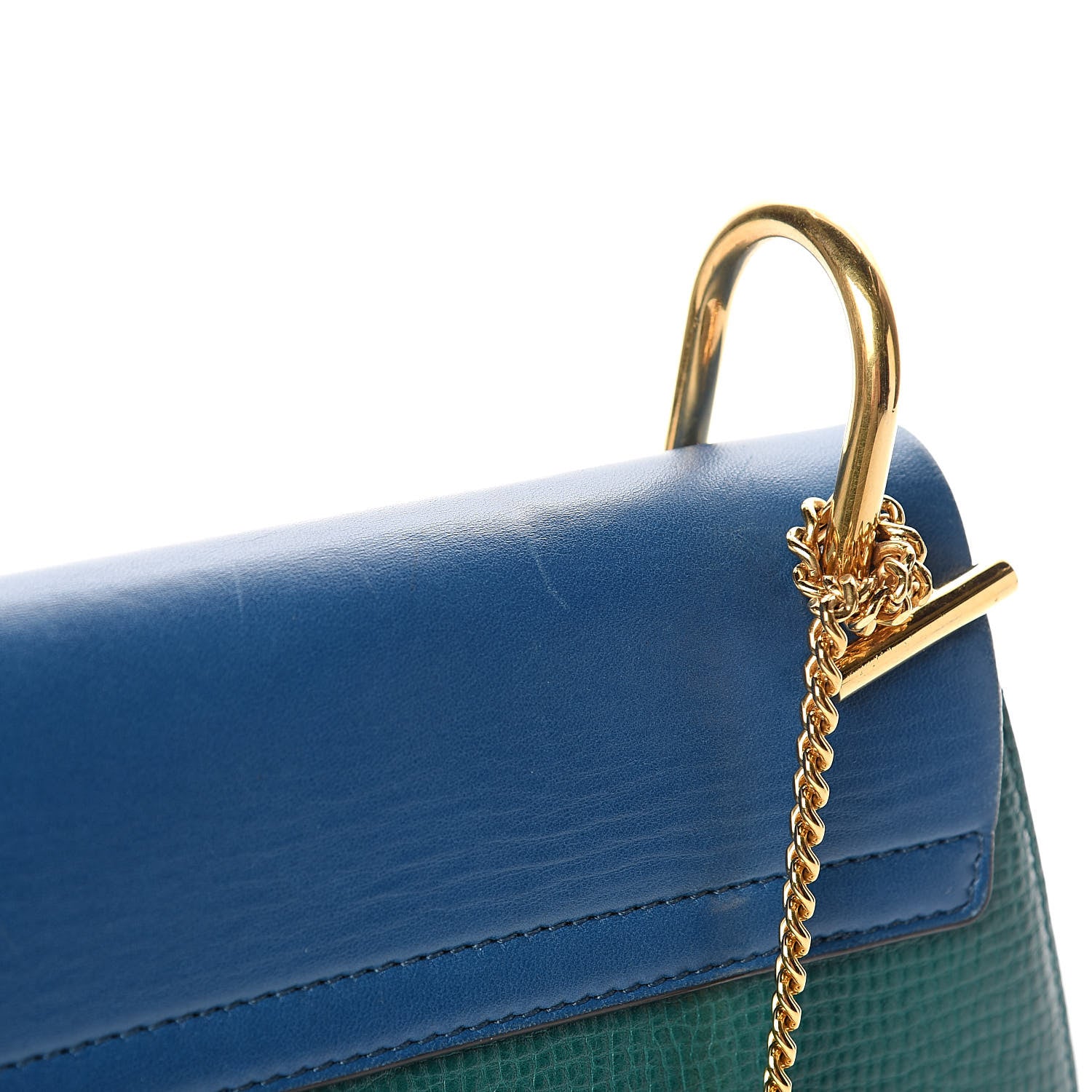 Chloe Grained Calfskin Lambskin Bi-Color Drew Shoulder Bag Stone Green 10 of 11