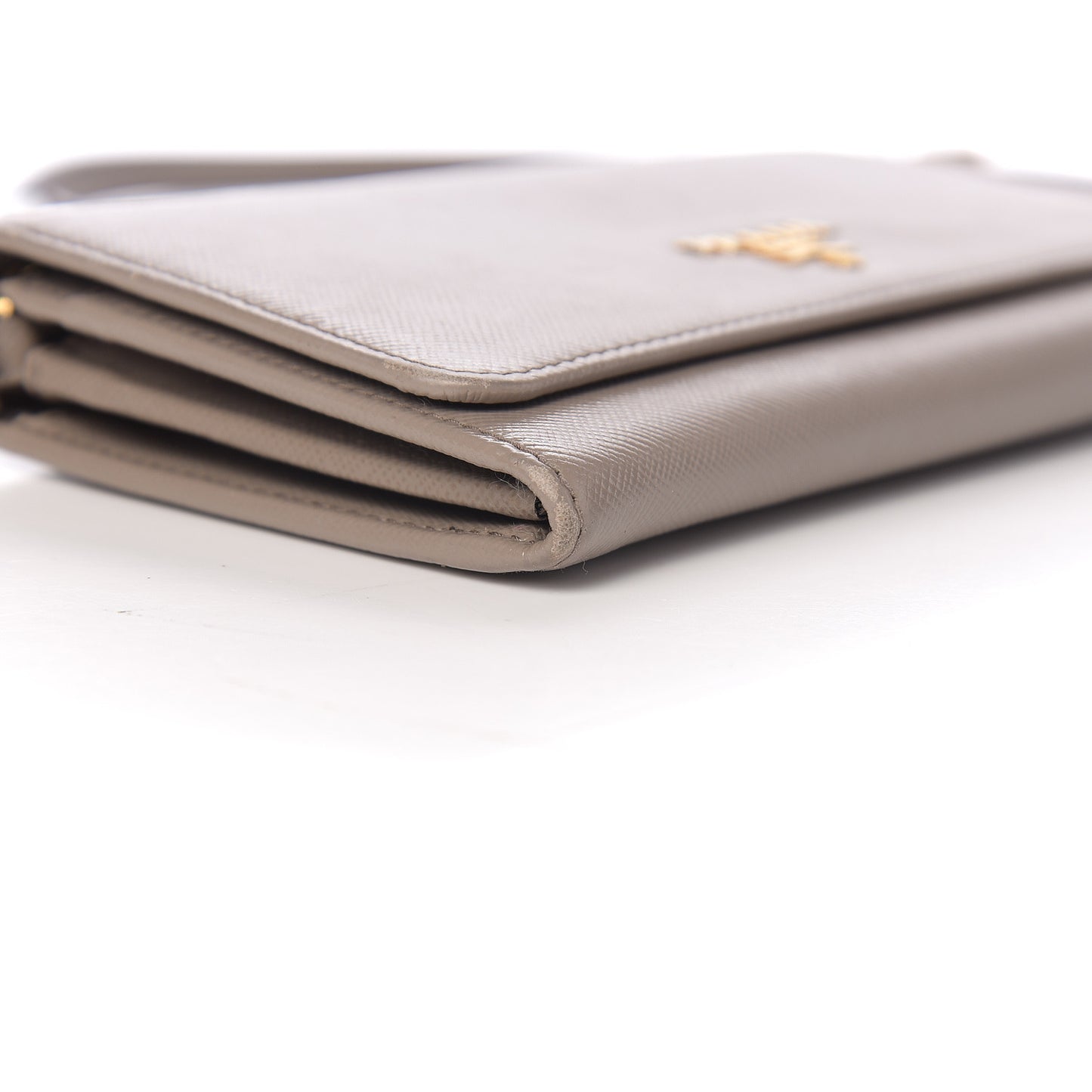 Saffiano Metal Flap Wallet With Strap Argilla