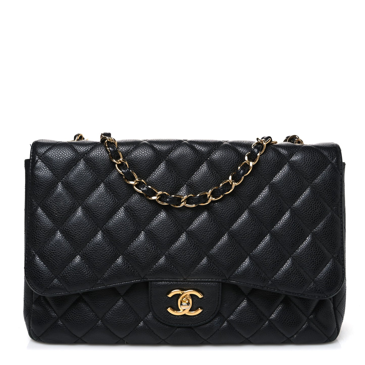 Caviar Quilted Jumbo Single Flap Black