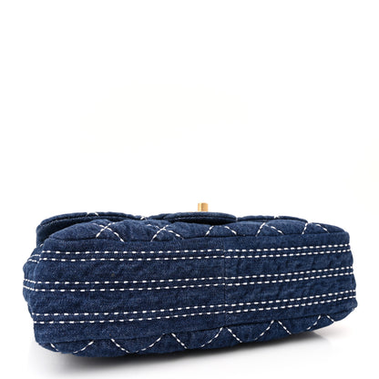 Chanel Denim Quilted Medium Denim Trip Single Flap Blue 4 of 10