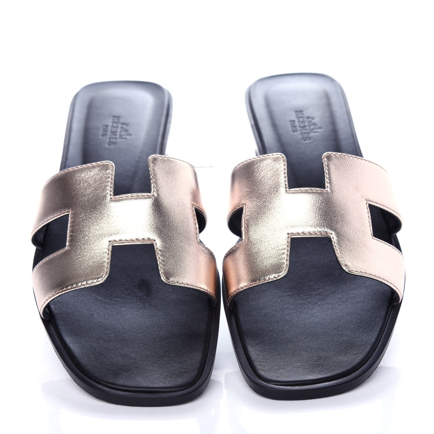 Metallic Nappa Oran Sandals 39 Rose Dore