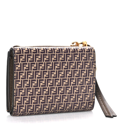Fendi Vitello Liberty Micro FF Embossed Small O'Lock Wallet Beige Amido Maya 3 of 10