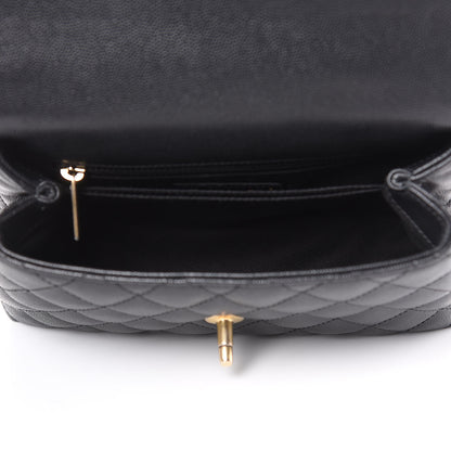 Chanel Caviar Lizard Embossed Quilted Mini Coco Handle Flap Black 5 of 10