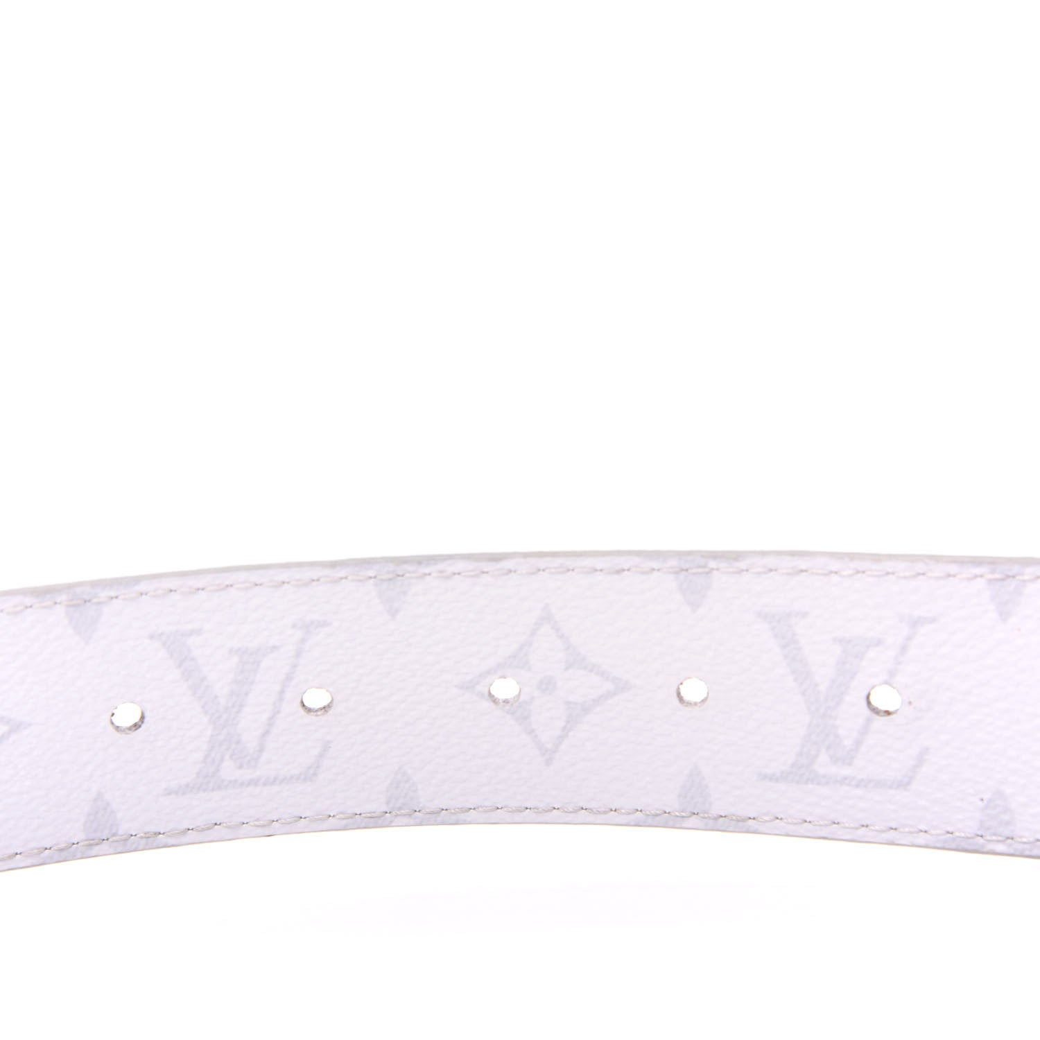 Louis Vuitton Taiga Monogram 40mm LV Initiales Belt 85 34 White 3 of 6