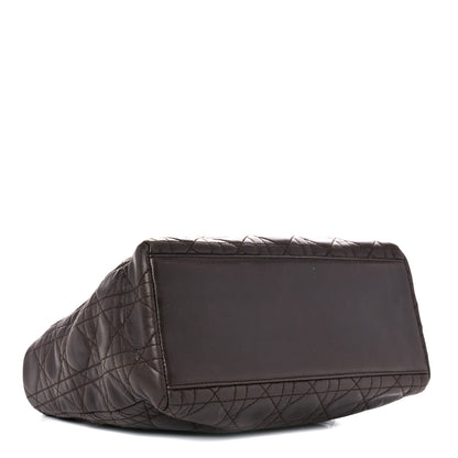 Christian Dior Lambskin Cannage Medium Lady Dior Dark Brown 4 of 14
