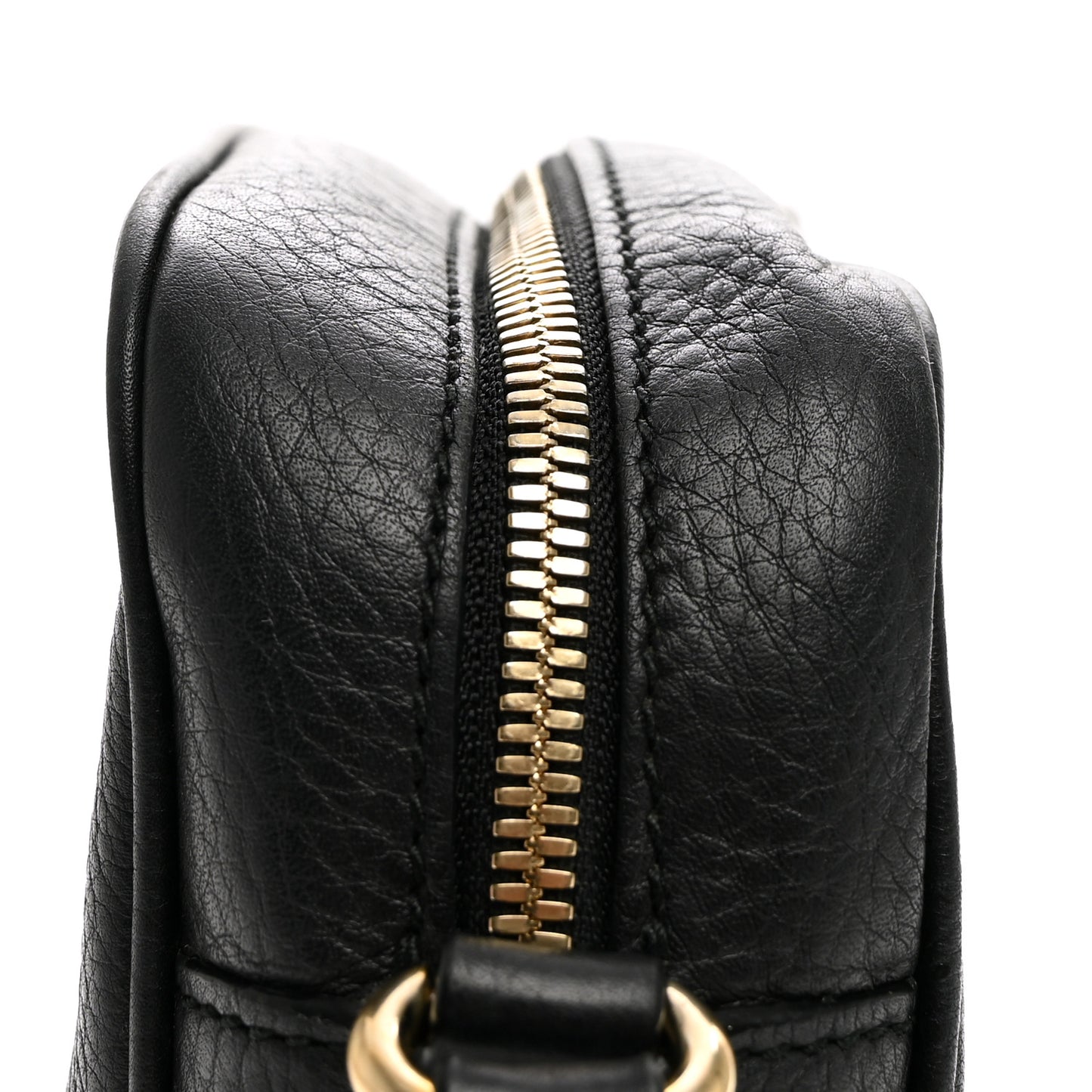 Pebbled Calfskin Small Soho Disco Bag Black