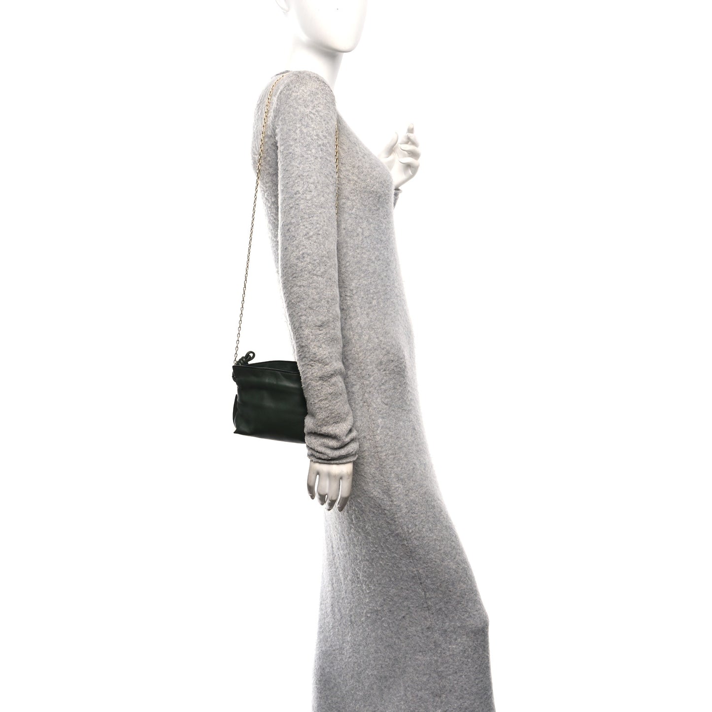 Calfskin Nano Flamenco Knot Clutch Khaki