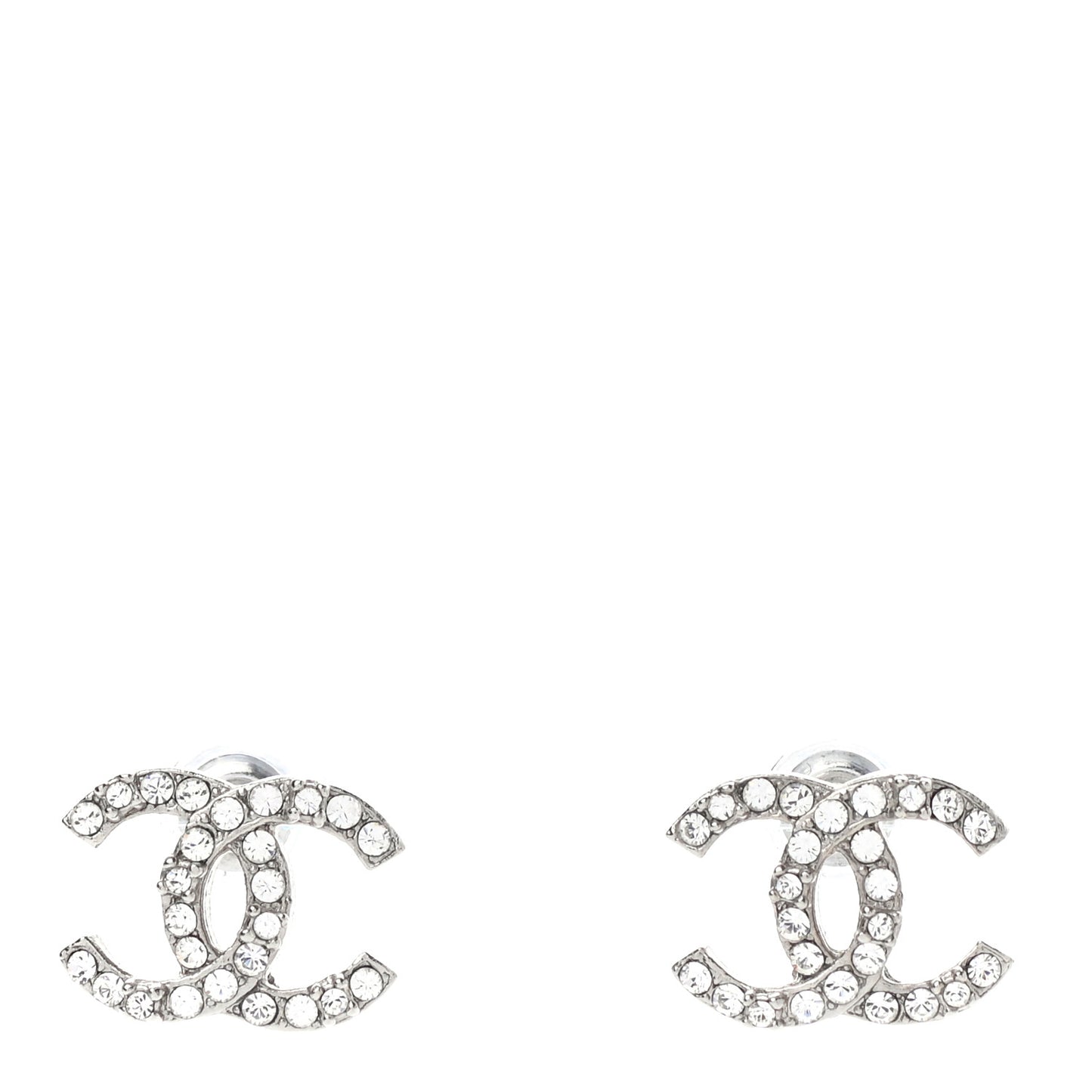 Crystal CC Earrings Silver