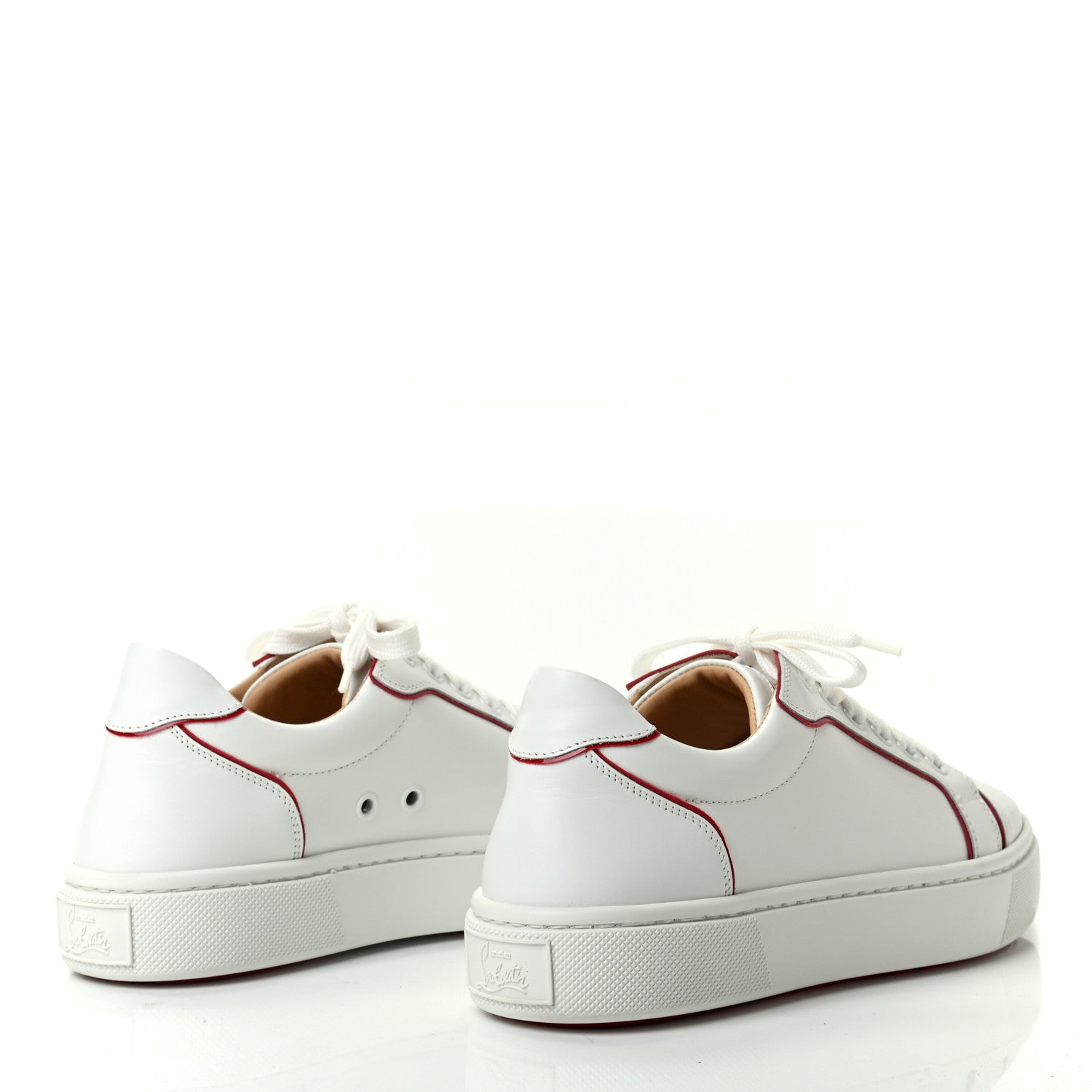 Christian Louboutin Calfskin Patent Vieirissima Flat Sneakers 36.5 White Loubi 4 of 12