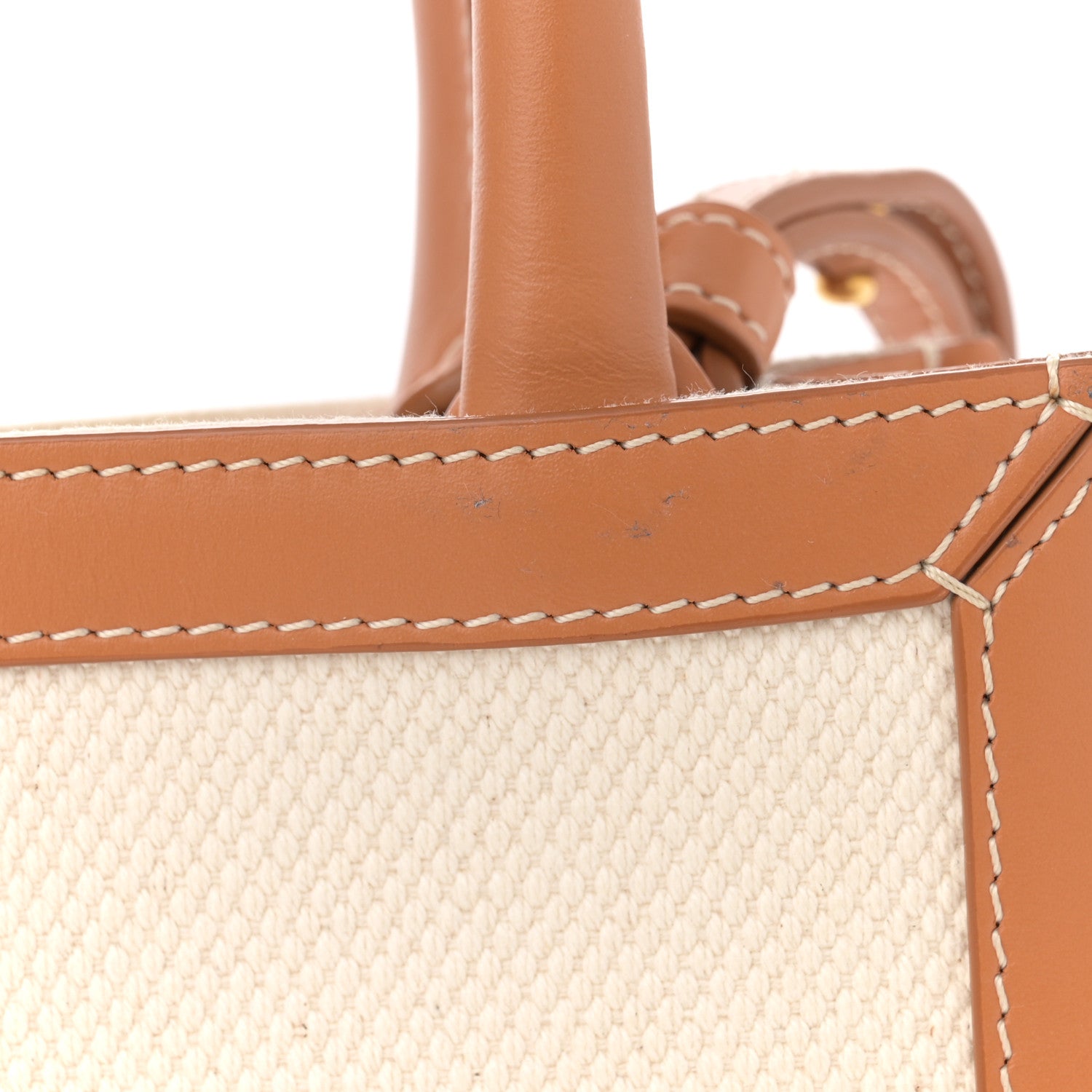 Celine Canvas Calfskin Mini Vertical Cabas Natural Tan 11 of 11