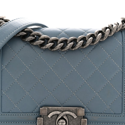 Chanel Lambskin Quilted Small Boy Flap Light Blue 8 of 13