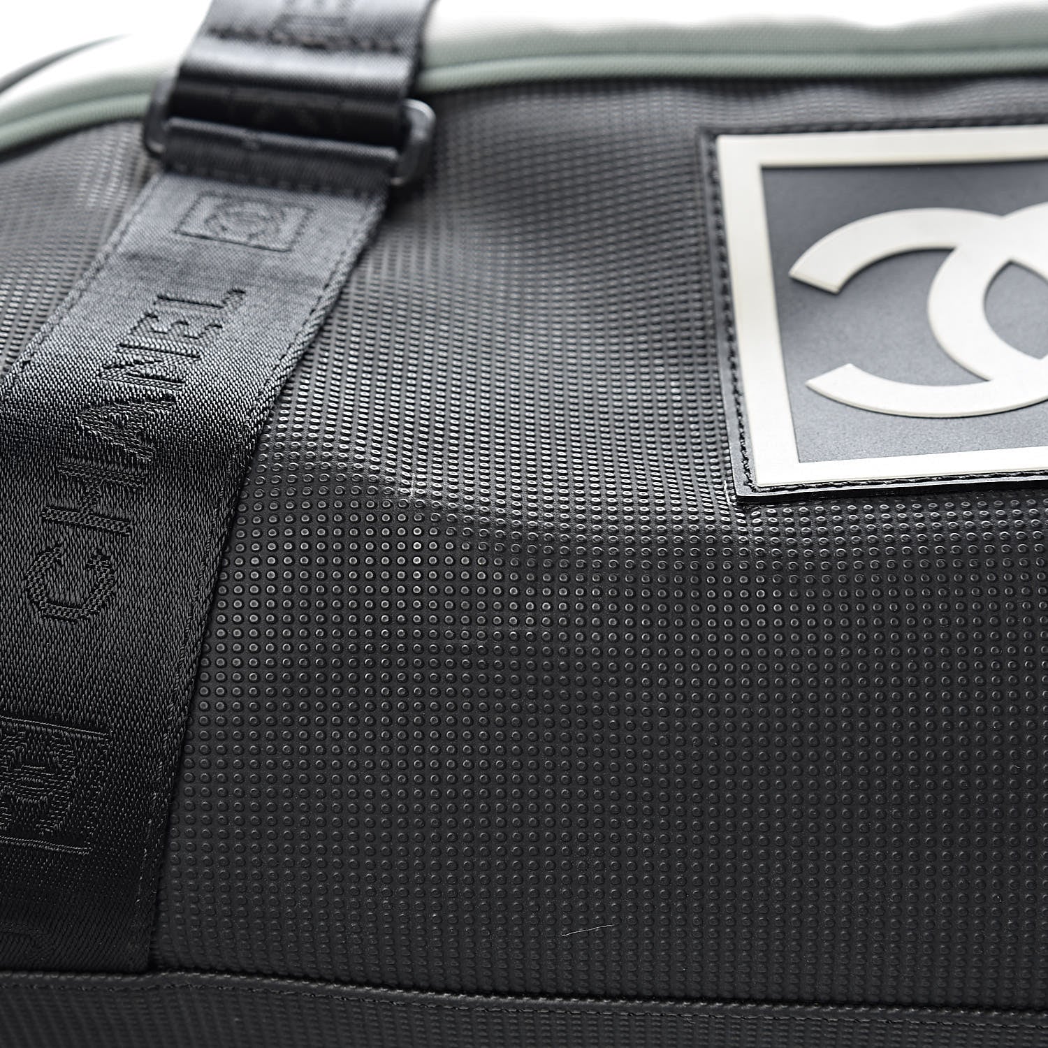 Chanel Nylon Sport Logo Duffel Black Blue 13 of 14
