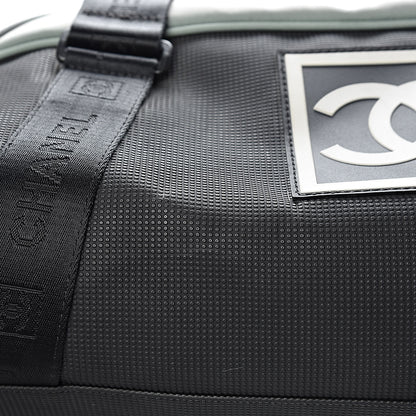 Chanel Nylon Sport Logo Duffel Black Blue 13 of 14