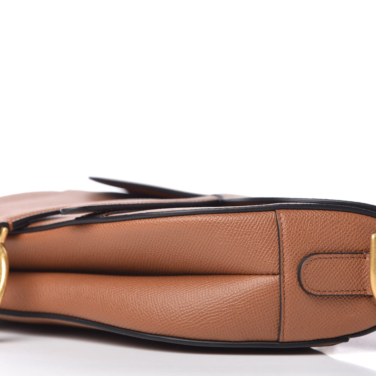 Grained Calfskin Saddle Bag Camello