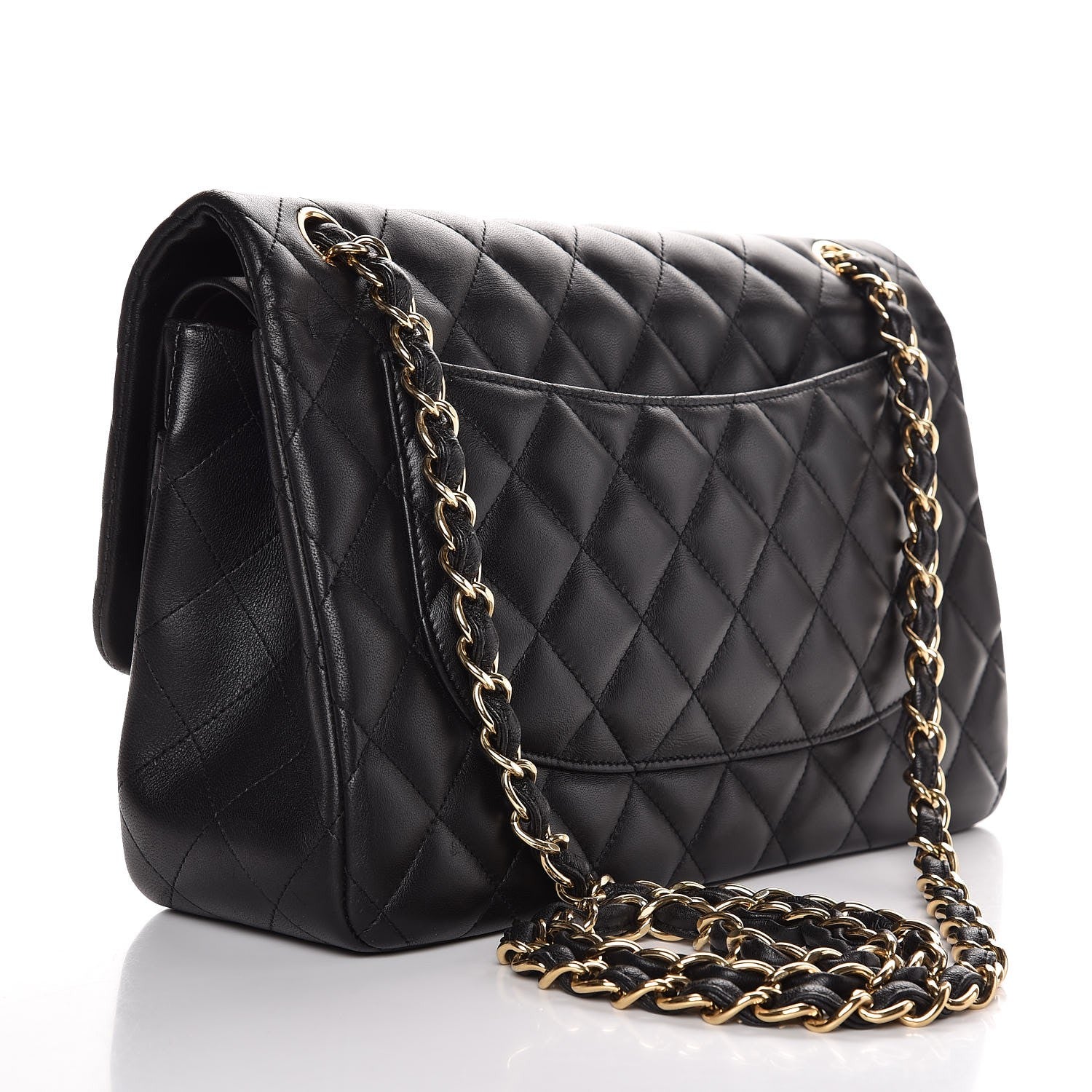 Chanel Lambskin Quilted Jumbo Double Flap Black 4 of 8