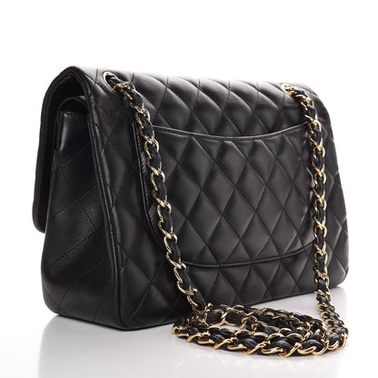 Chanel Lambskin Quilted Jumbo Double Flap Black 4 of 8