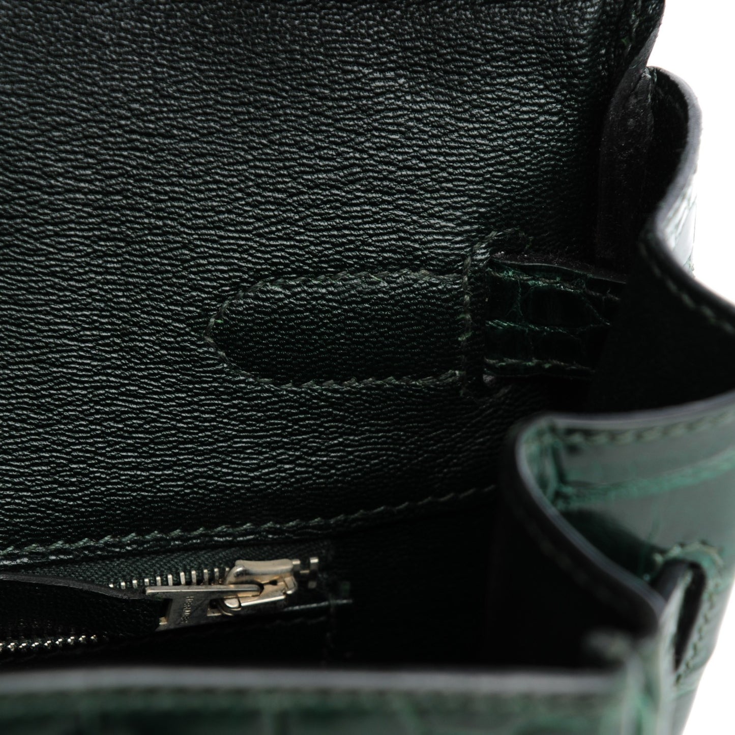 Shiny Porosus Crocodile Birkin 30 Vert Fonce